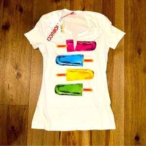 $185 NWT NEW FIORUCCI Rare Popsicle Top Size MEDIUM